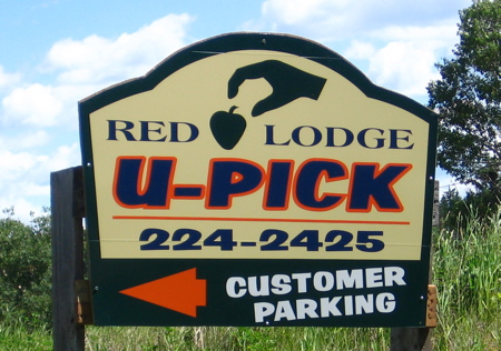 Red Lodge U-pick Sign