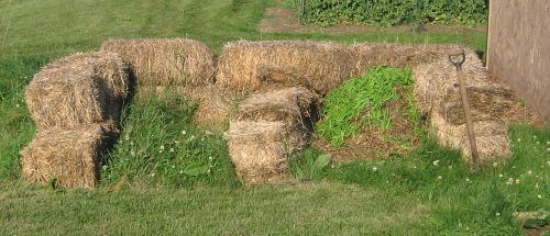 Straw Bale Compost Pile